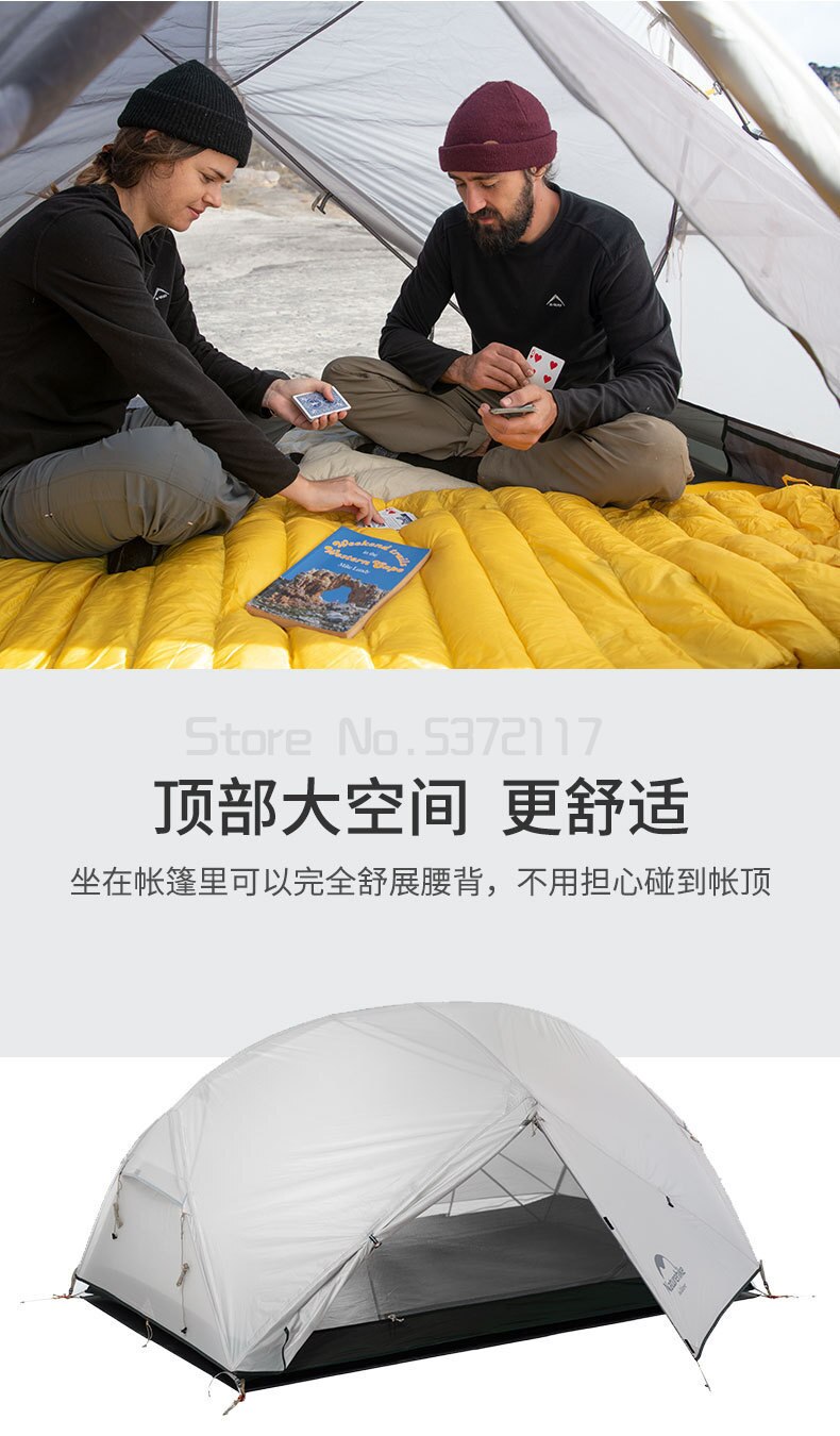 Cheap Goat Tents Mongar Camping Tent 2 Persons Ultralight 20D Nylon Aluminum Alloy Pole Double Layer Outdoor Hiking Tent NH17T007 M Tents 